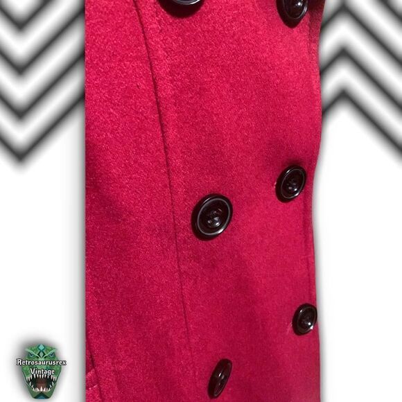𝅺red Wool Peacoat - Picture 2 of 7